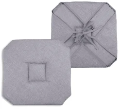 Galette de chaise italienne et unie (40x40 cm - Gris clair)