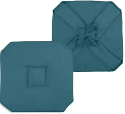 Galette de chaise italienne et unie (40x40 cm - Turquoise)