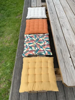 Galette de chaise multicouleurs L.45 x l.45 x ep.4 cm Ornami