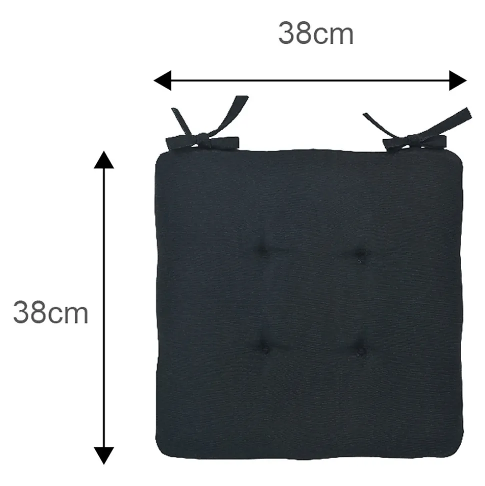 Galette de chaise Opp noir L.38 x l.38cm