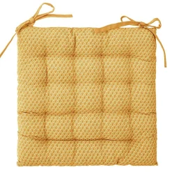 Galette de chaise Otto - coton - jaune ocre - 38x38 cm - Atmosphera