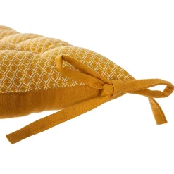 Galette de chaise Otto - coton - jaune ocre - 38x38 cm - Atmosphera