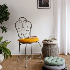 Galette de chaise piquée et ronde (38x38 cm - Vert)
