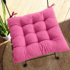Galette de chaise piquée (38x38 cm - Fuchsia)