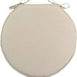 Galette de chaise ronde - Nelson - Lin - 37 cm - 100% polyester - Beige