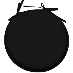 Galette de chaise ronde unie aux multiples couleurs (40x40 cm - Noir)