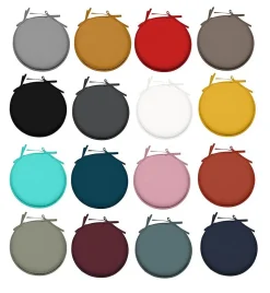 Galette de chaise ronde Unie Pop color 40 cm Mastic