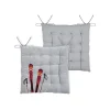 Galette de chaise ski en coton (38x38 cm - Gris)