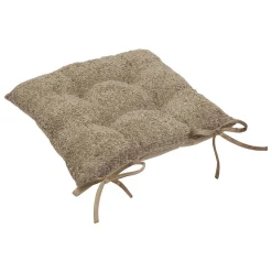 Galette de chaise Soana bouclette beige lin 38x38cm - Atmosphera