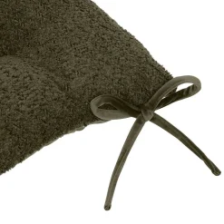 Galette de chaise Soana bouclette vert kaki 38x38cm - Atmosphera