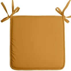 Galette de chaise unie aux multiples couleurs (38x38 cm - Jaune Curry)