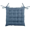 Galette de chaise unie en 16 points (40x40 cm - Bleu Foncé)