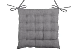 Galette de chaise unie en 16 points (40x40 cm - Gris anthracite)