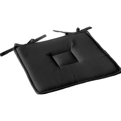 Galette plate unie avec passepoil et nouettes (40x40 cm - Gris anthracite)