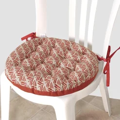 Galettes de Chaise Bicolores en lot de 6 - 40cm Dylrev en Terracotta et Uni