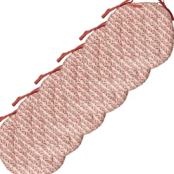 Galettes de Chaise Bicolores en lot de 6 - 40cm Dylrev en Terracotta et Uni