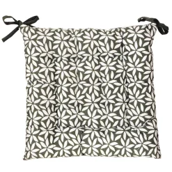 Galettes de Chaise Bicolores - lot de 2 - 40x40cm en Kaki Imprimé/Uni de DYLREV