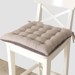Galettes de Chaise Bicolores 40x40 cm - Lot de 4 en Taupe et Anthracite