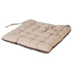 Galettes de Chaise Bicolores 40x40 cm - Lot de 4 en Taupe et Anthracite