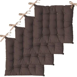 Galettes de Chaise Bicolores 40x40 cm - Lot de 4 en Taupe et Anthracite
