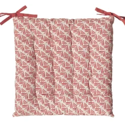 Galettes de Chaise Bicolores - lot de 2 - 40x40cm en Terracotta Imprimé et Uni, DYLREV