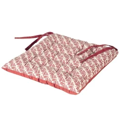 Galettes de Chaise Bicolores - lot de 2 - 40x40cm en Terracotta Imprimé et Uni, DYLREV