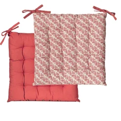 Galettes de Chaise Bicolores - set de 4 - 40x40cm - Confort et Élégance Terracotta DYLREV