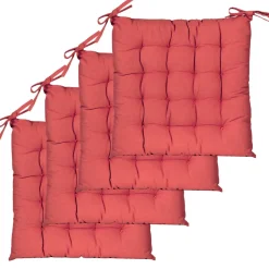 Galettes de Chaise Bicolores - set de 4 - 40x40cm - Confort et Élégance Terracotta DYLREV