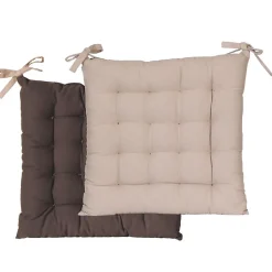 Galettes de chaise carrées bicolores 40x40cm - Lot de 6 Taupe/Anthracite pour un confort stylé