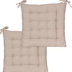 Galettes de Chaise Carrées Bicolores 40x40cm - Lot de 2 Taupe/Anthracite DYLREV
