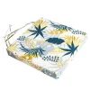 Gallette de chaise motif feuillage jaune et bleu L.38 x l.38 x ep.8cm Deco&co
