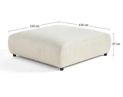 Garance - grand pouf modulable - en velours côtelé - Lisa Design