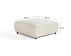 Garance - pouf modulable - en velours côtelé - Lisa Design