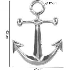 Grand décoratif en aluminium poli figure decorative ANCRE Design Statue grand FineBuy