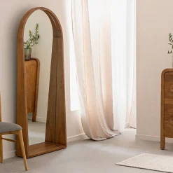 Grand miroir en bois de manguier Marley