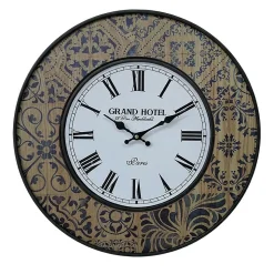 Grande Horloge Murale Blanche Bleue Mdf Metal pour Cuisine Salon