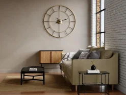 Grande horloge murale en métal - D. 110 cm - Doré - ASHLAND