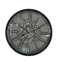 Grande horloge noire Genève 46cm