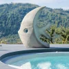 Grande sculpture design poisson 100 cm gris
