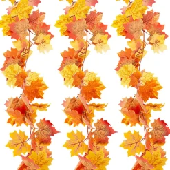 Guirlande décoration HERBST feuilles d'érable artificielles, coloris automne