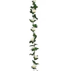 Guirlande de roses artificielle Naki blanc H230cm - Atmosphera