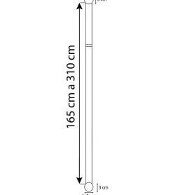 HAROLD - Kit Tringle Extensible diamètre 16/19 mm 165 à 310cm
