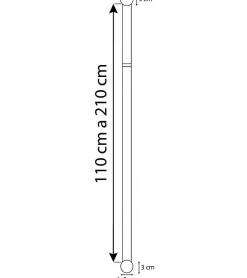 HAROLD - Kit Tringle Extensible diamètre 16/19 mm 110 à 210cm