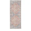 Havana I - Tapis vintage en chenille - Orange et bleu - 80x200cm
