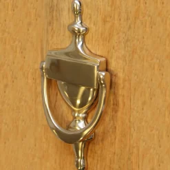 Heurtoir de porte extérieur GoodHome Tudy effet laiton doré H.180 mm x l.97 mm