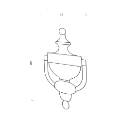 Heurtoir de porte laiton poli 200X95 mm