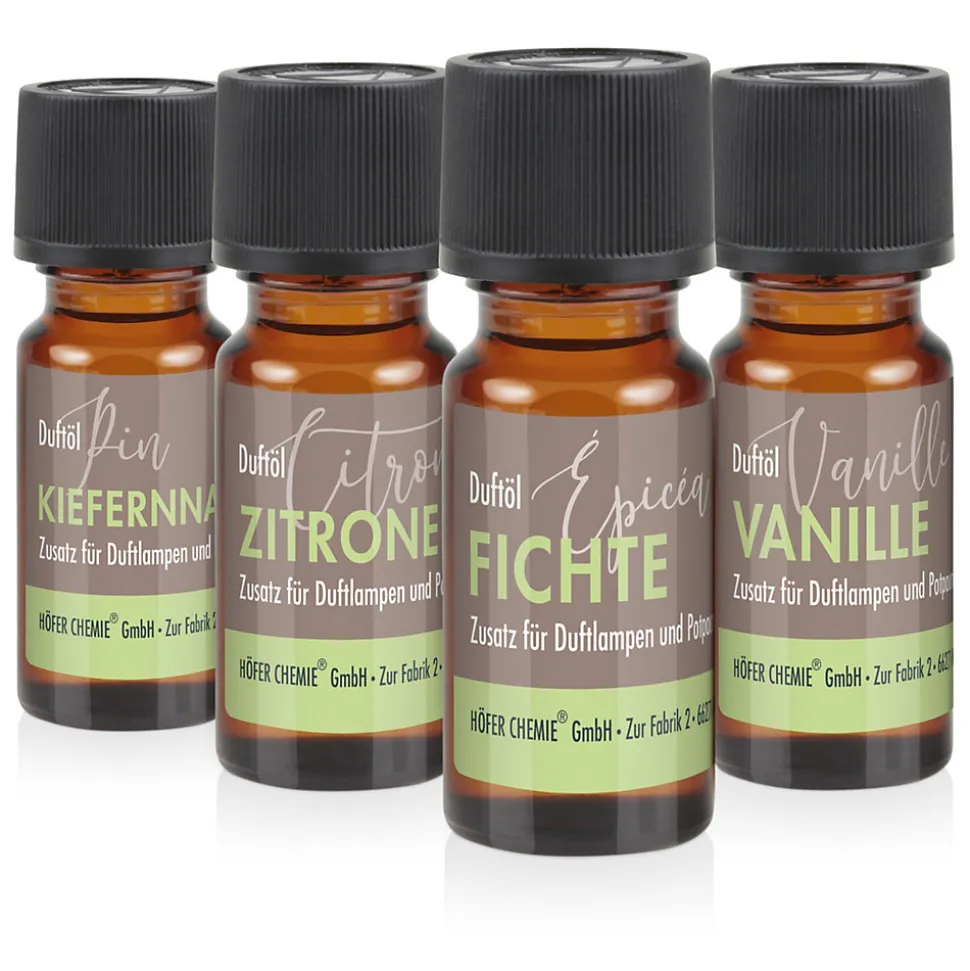 Höfer Chemie Set Parfumé 2 - Avec 4 Parfums : Vanille, Citron, Sapin, Pin