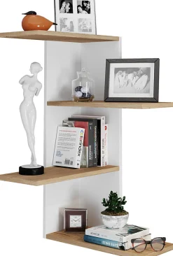 Holz Wandregal Eckregal Regal Balos