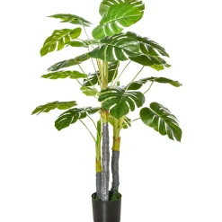 HOMCOM Arbre artificiel plante artificielle monstera H.1,2 m tronc branches lichen feuilles de tortue grand réalisme pot inclus