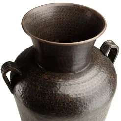 HONORE - Vase alu avec anses L45cm H1m couleur cuivre noir antique